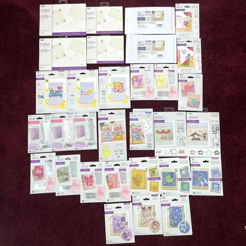 Lot 31 Crafters Companion Gemini Die Stamp Floral Birthday Create Card Christmas